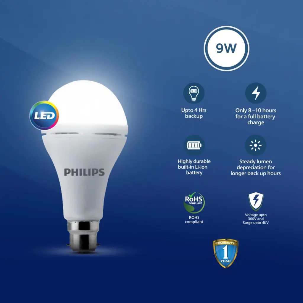 Philips 9W LED Emergency AC-DC Bulb 2.webp