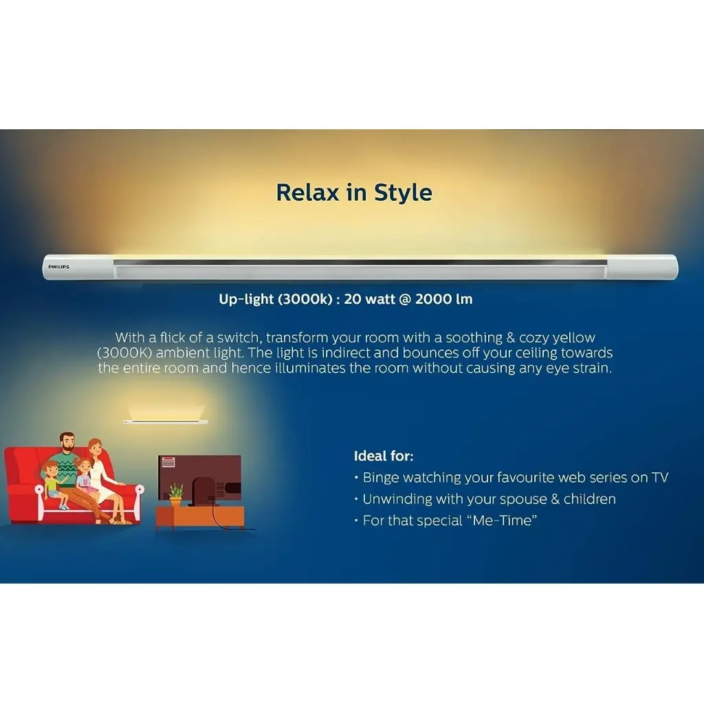 Philips TwinGlow 20W Uplight (3000) 20w Downlight (6500) LED Batten 4ft 4.webp