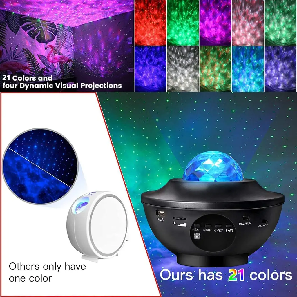 Starry Projector with Laser Light (Remote control, Bluetooth) 2.webp