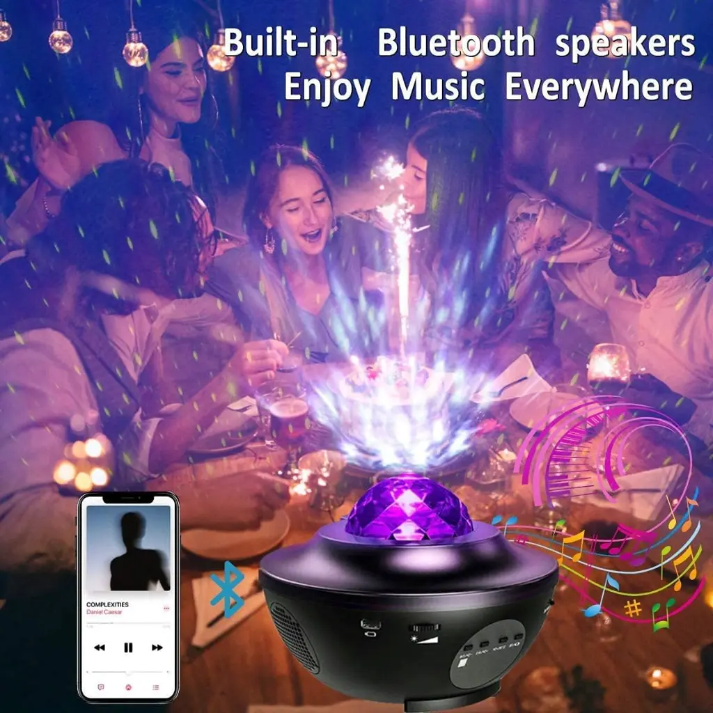 Starry Projector with Laser Light (Remote control, Bluetooth) 3.webp