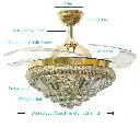Exclusiv Crystal Chandelier Retractable Blade Ceiling Fan with Light 3.webp