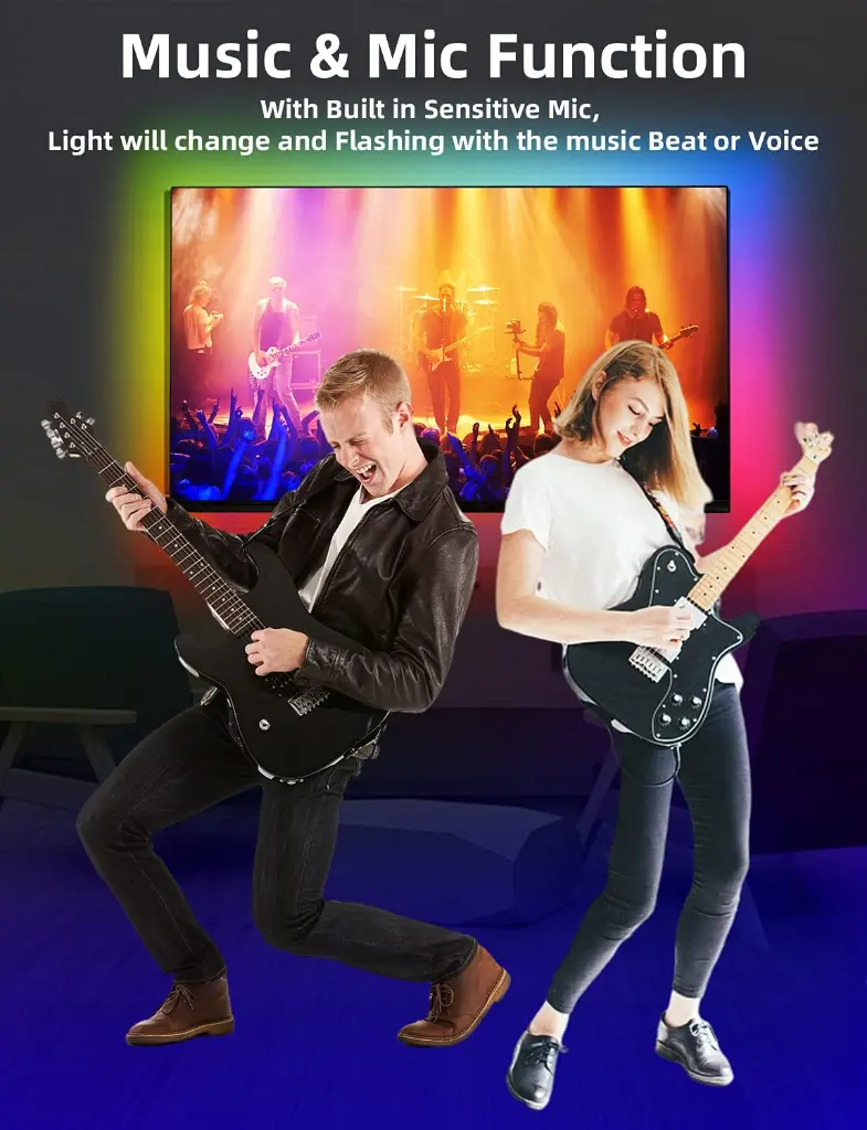 USB Mood Light for TV & Room ( App, Remote, Music ) 7.webp