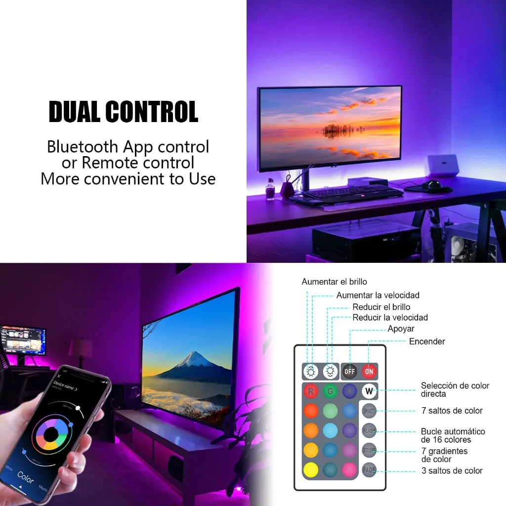 USB Mood Light for TV & Room ( App, Remote, Music ) B 1.webp