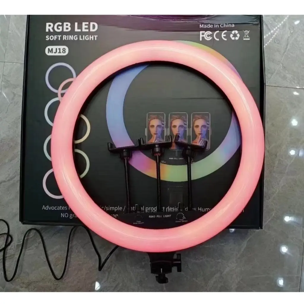 Ring Light RGB LED MJ-18 Inch with 6 Ft Stand d.webp