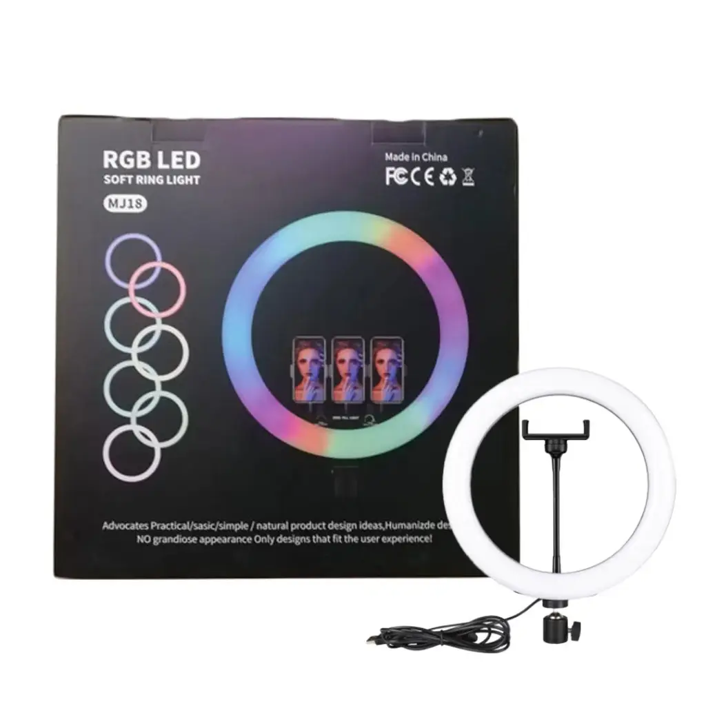 Ring Light RGB LED MJ-18 Inch with 6 Ft Stand c.webp