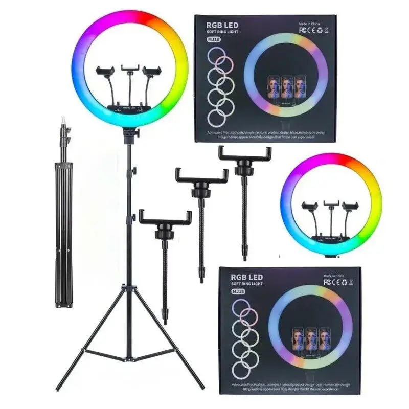 Ring Light RGB LED MJ-18 Inch with 6 Ft Stand b.webp
