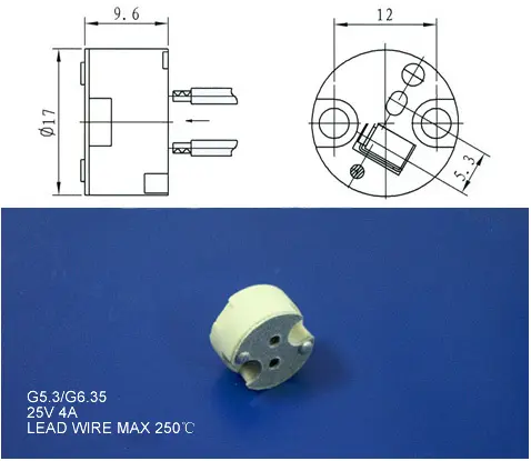 Capsule Lamp Ceramic Holder 12-24V 4A G4 GX5,3 GY6,35.webp