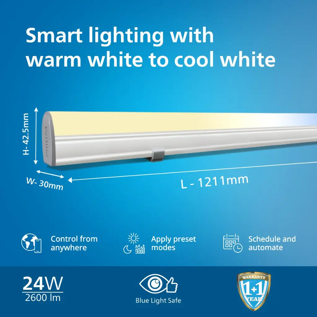 Philips Smart Wi-Fi Batten 24w 2600lm (WhiteTun) 2.webp