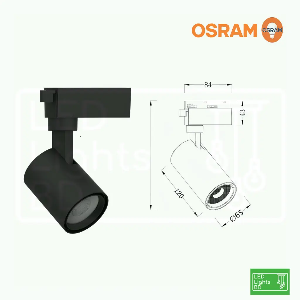 Osram LED Track Light CRI-90 Flicker Free 2 Years Warranty 20W BK 2.webp