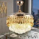 Chandelier Fas with LED Light Remote System ( Gold, 42 Inch, 4 Blade ) 1.webp