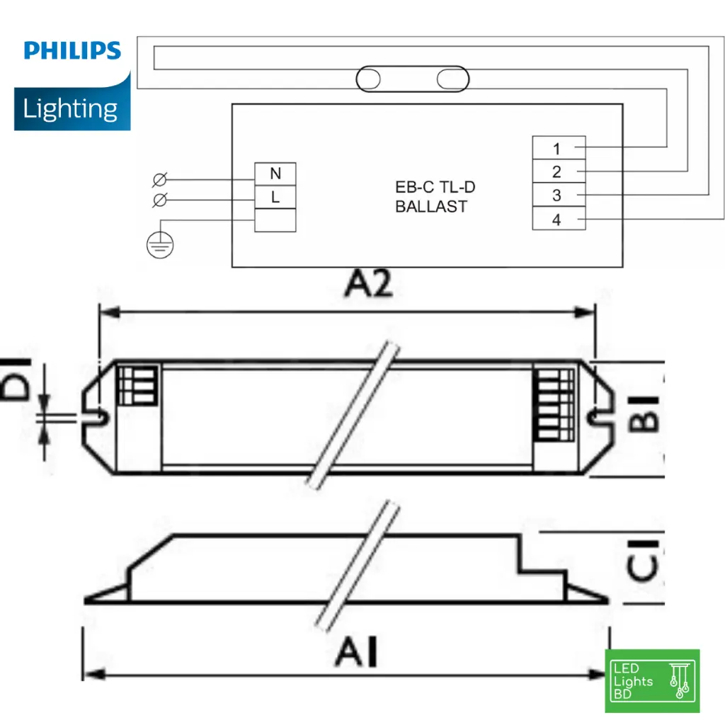 Philips 36W Electronic Ballast EBC136 (1X36W  2X18W) 1.webp