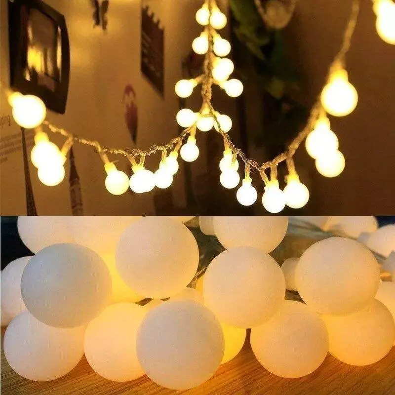 Golden Warm LED Fairy Light (Ball Shaped, 15 ft).webp