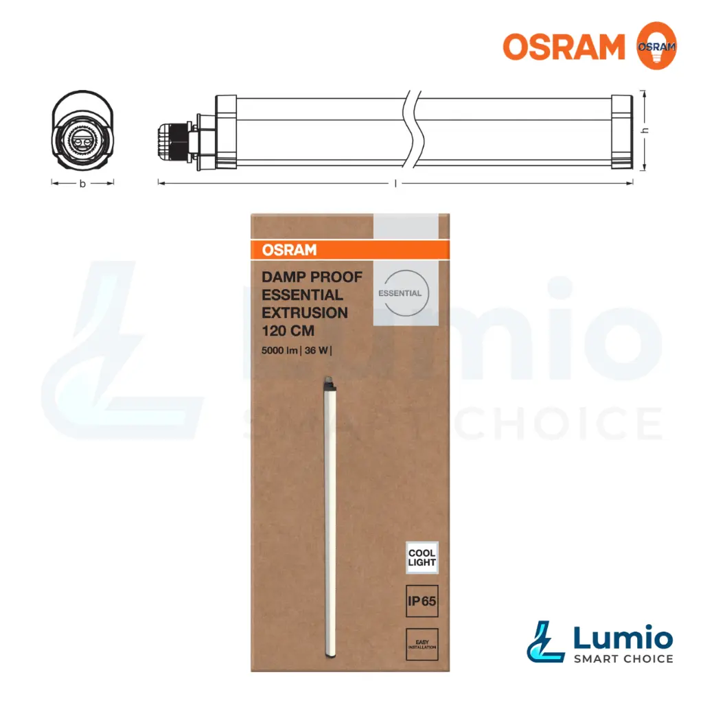 Osram 36W Water and Dampproof Batten Light 4Ft IP-65 2.webp