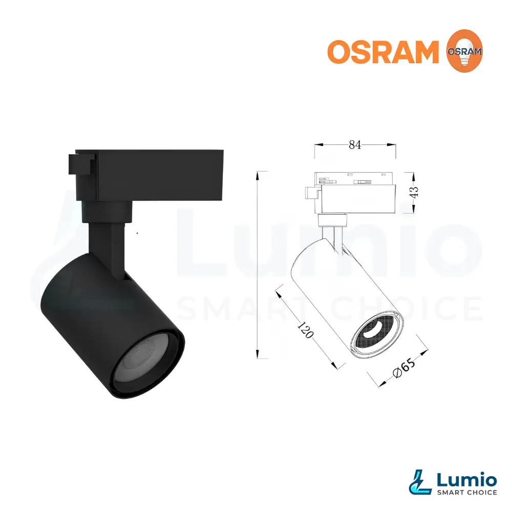 Osram 20W LED Track Light CRI-90 Flicker Free 2 Years Warranty BK 2.webp
