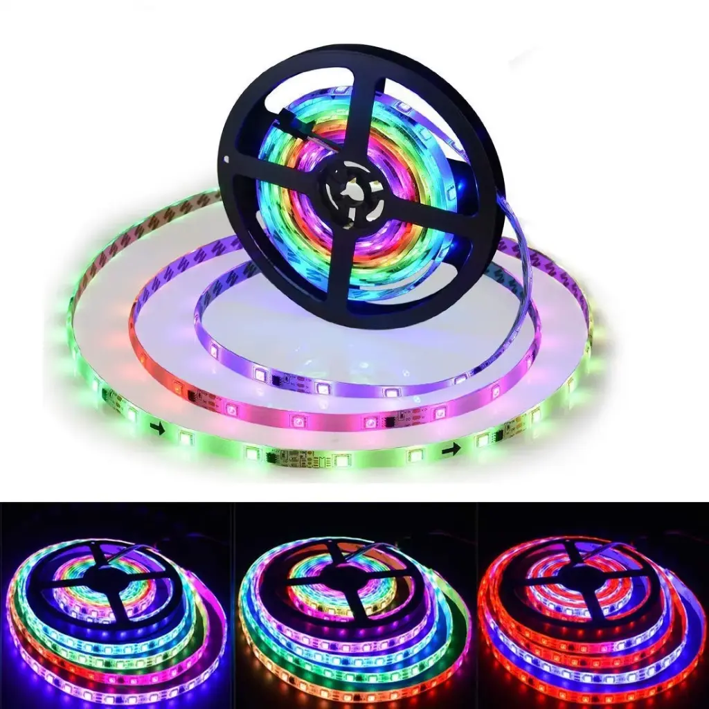 Running RGB LED Strip Light USB 5m (App, Remote, Music, Button Control)