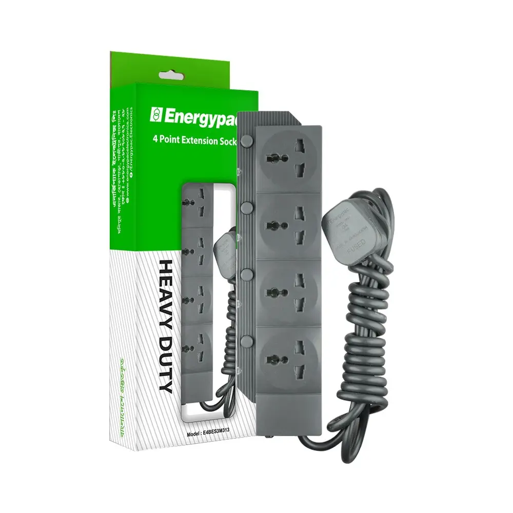 Energypac 4 Point Extension Socket 3Pin