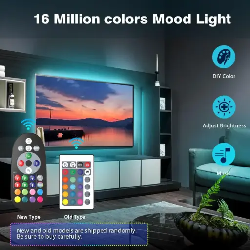 USB Mood Light 5M for TV & Room (App, Remote, Music)