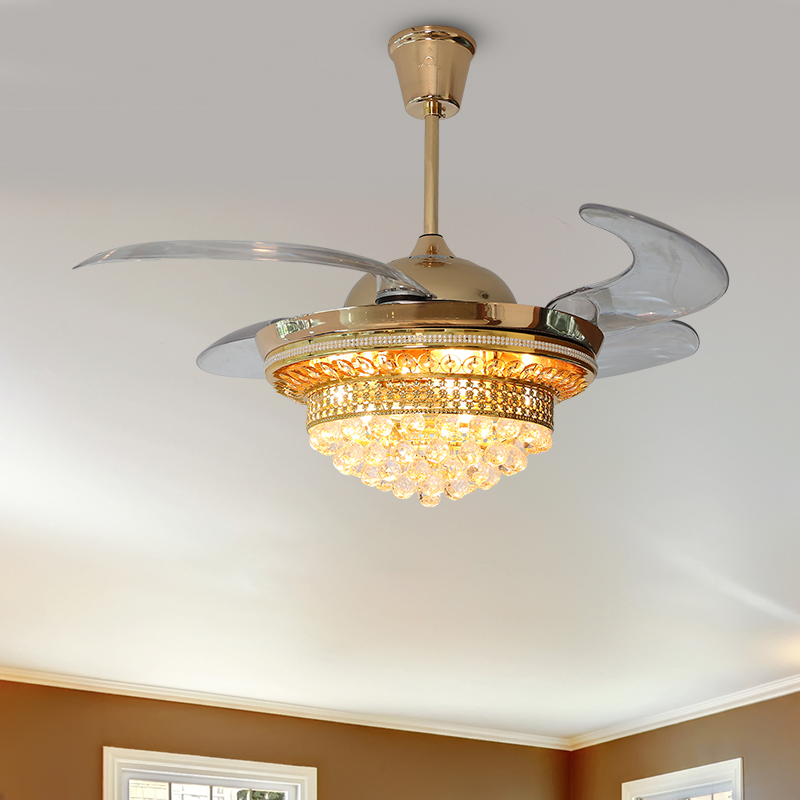 Crystal Ceiling Fan With Led Light, Salvador Led Ceiling Fan